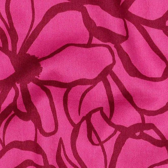 Katoen satijn roos met donkerrood bloemen - Nerida Hansen
